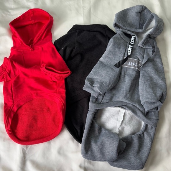 Yeapeeto Pet Hoodies Set - Gray, Black, Red - Picture 4 of 11